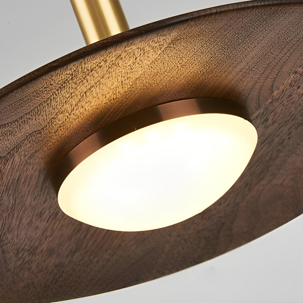 Flying Saucer Pendant Light — Walnut and Copper, LED 3000K Warm White, 10" or 12"