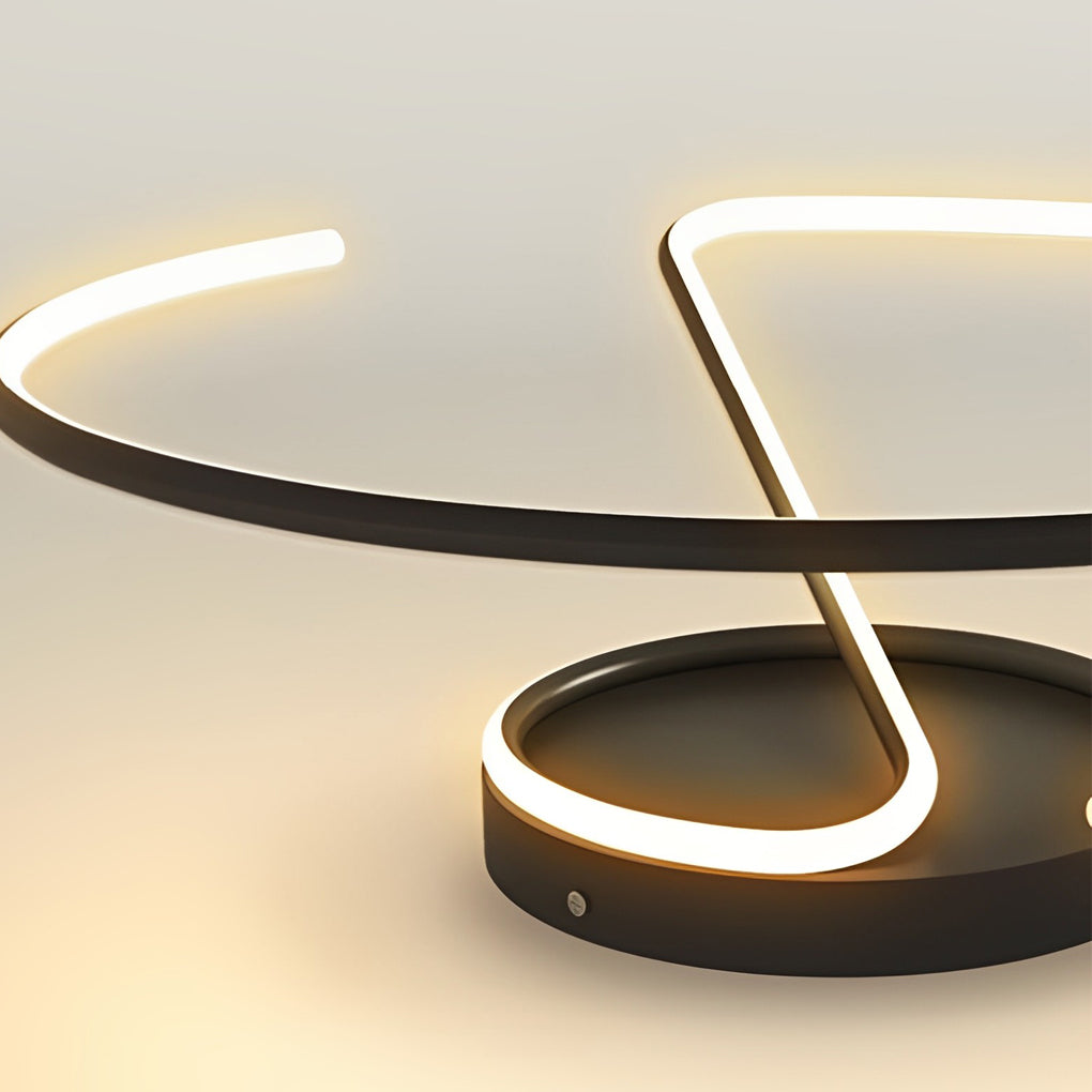 16-Inch Modern LED Semi Flush Mount Ceiling Light with Sleek Wire-Inspired Circular Design