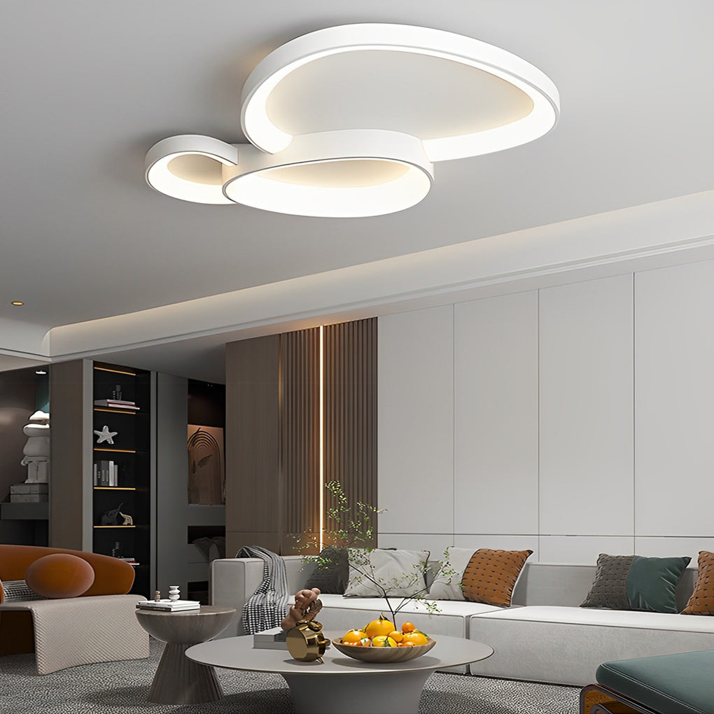 Geometric LED Flush-Mount Ceiling Light — Iron and Acrylic, Three-Step Dimming, 3000K/4500K/6000K