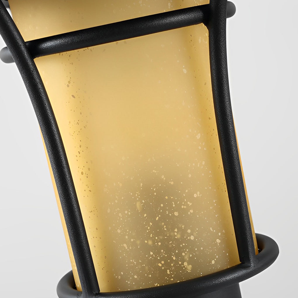 Classic English Outdoor Post Light — Black Iron and Glass, LED E27, 9W, 3000K, 15"/23"/43"