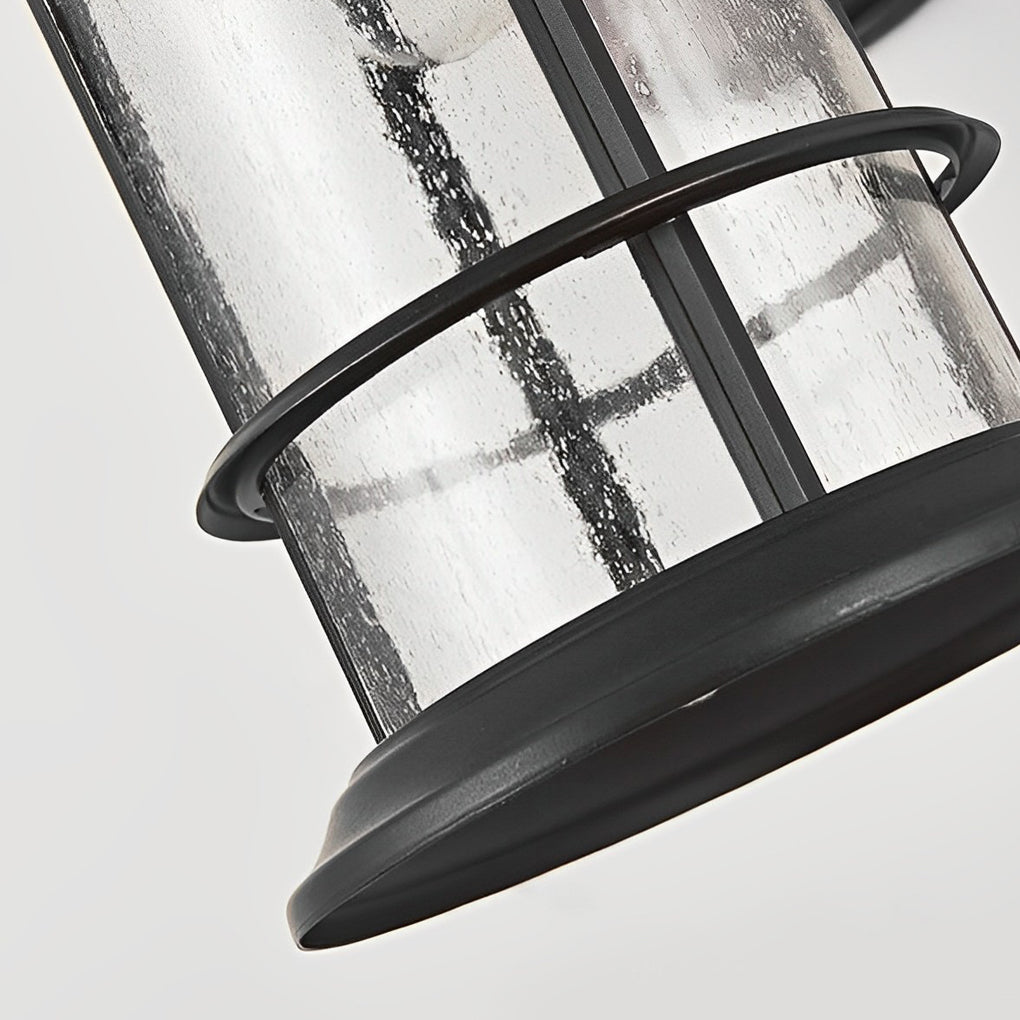 Retro Outdoor Wall Sconce — Black Aluminum and Glass, E27, IP65 Weatherproof, 8" × 13"