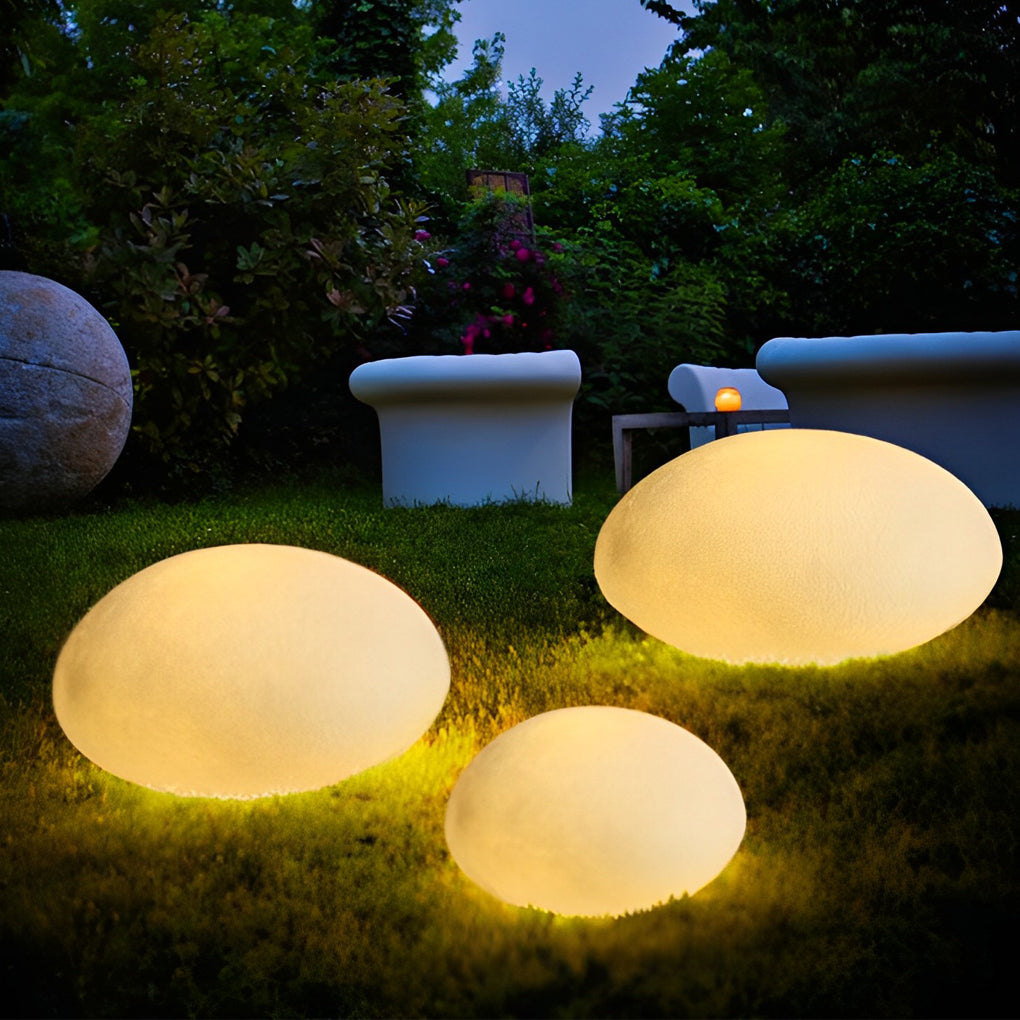 Cobblestone LED Landscape Lawn Light — Resin, Warm White 3000K, IP65 Weatherproof
