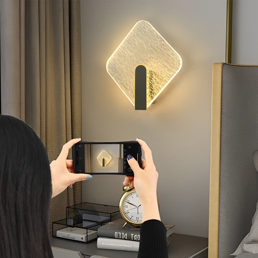 Modern Minimalist Round & Square LED Wall Sconce — Acrylic, 5W Warm White (3000K), Bedside