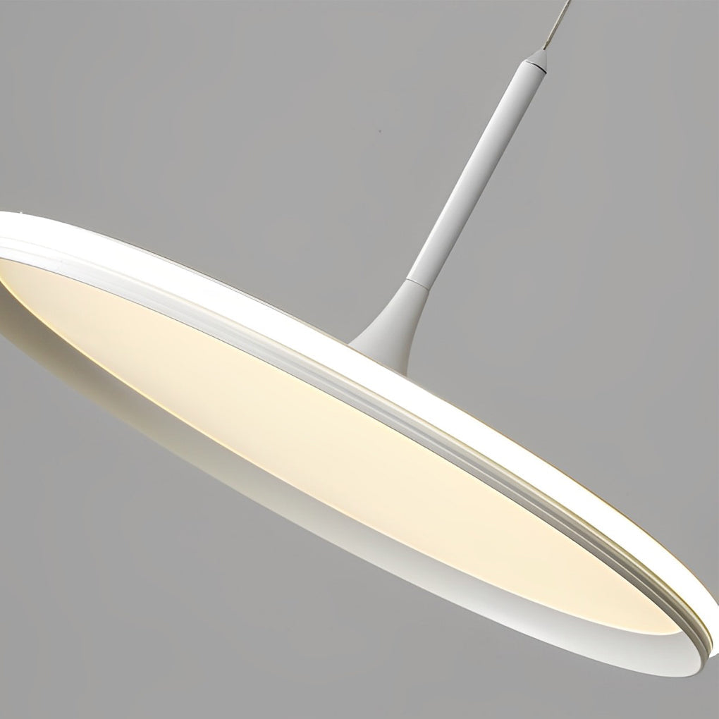 Minimalist Round Ultra-Thin LED Pendant — Aluminum, Silicone Light Guide, 16" Diameter, 3000K / 6000K