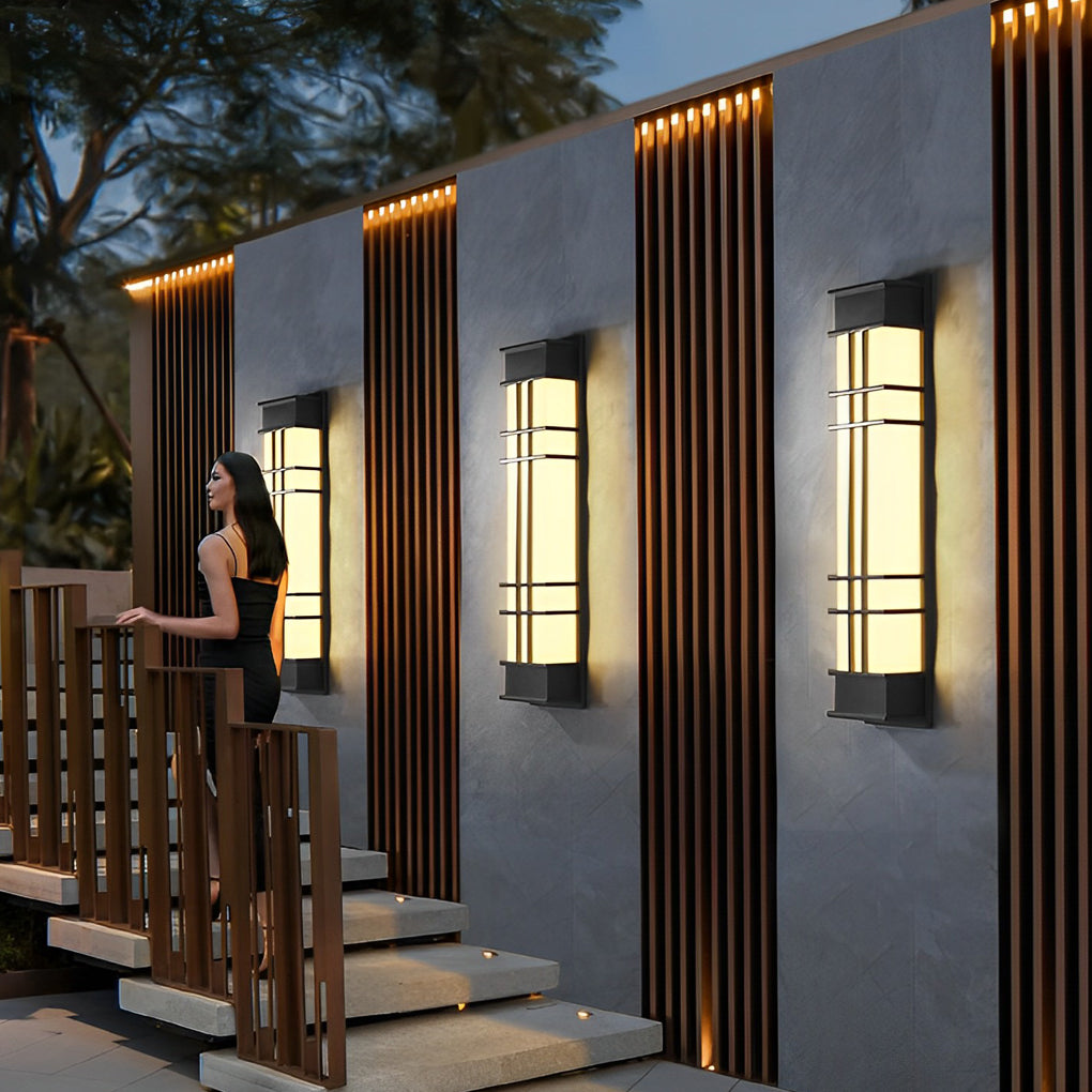 Rectangular Traditional Outdoor Wall Sconce — Black Galvanized Steel, LED 3000K, IP Weatherproof