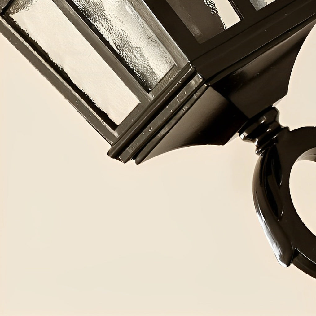 Vintage Outdoor Wall Sconce — Die-Cast Aluminum and Tempered Glass, Black, E27, Waterproof