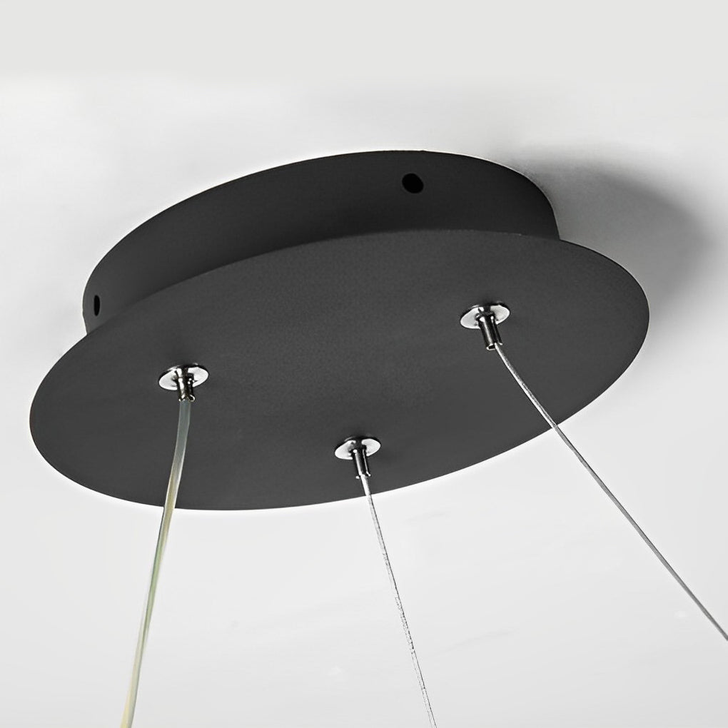 Circular Loop Modern Chandelier — Aluminum, LED, Stepless Dimming with Remote, 19.7" or 23.6"