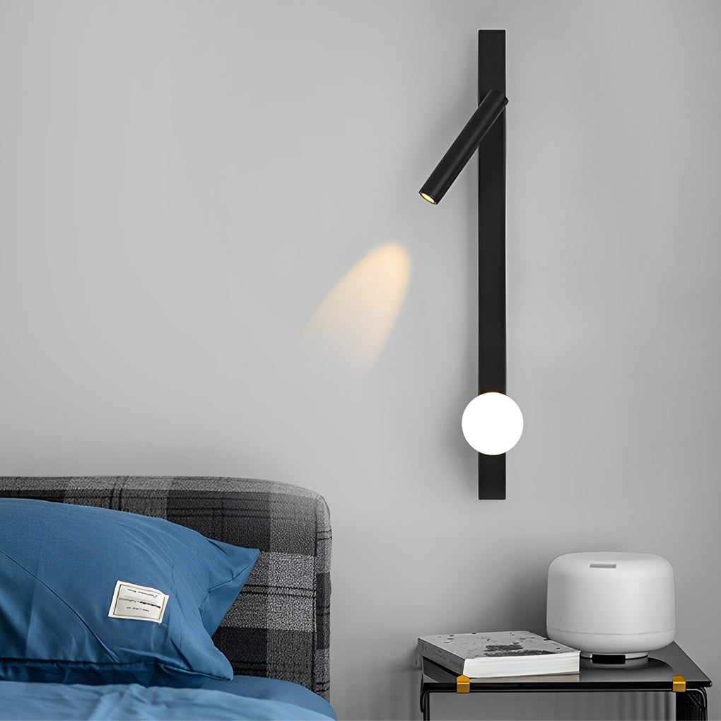 Minimalist Adjustable Wall Spotlight — Black Electroplated Aluminum & Iron, LED 5W+3W, 3000K / 6000K