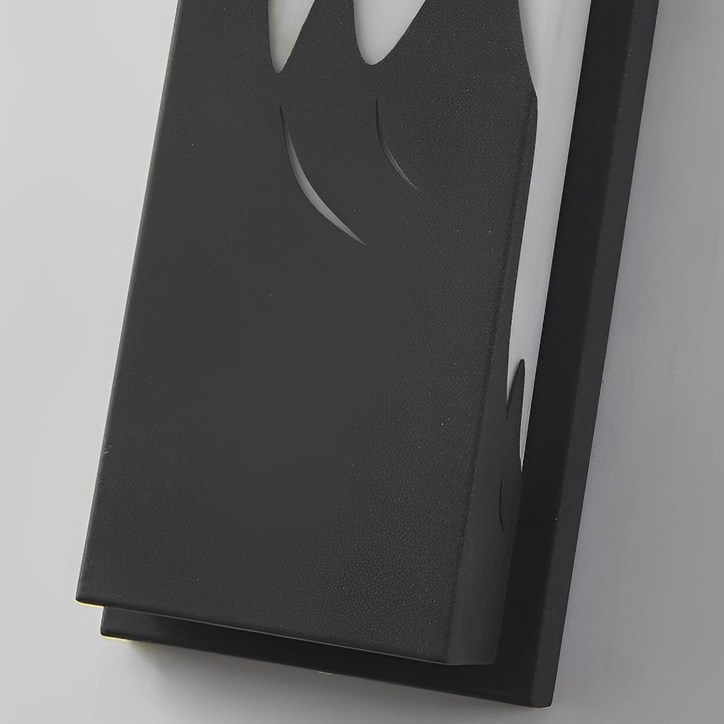 Rectangular Scenery Outdoor Wall Sconce — Stainless Steel and Imitation Marble, Black, LED Warm White, Waterproof, 19" or 25"