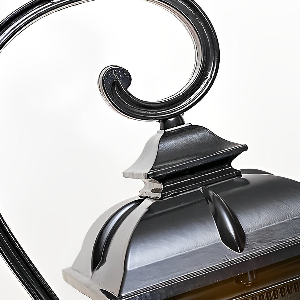 2-Light Retro Outdoor Post Light — Die-Cast Aluminum and Glass, Bronze/Black, E27, IP65, Hardwired, 21.7" W × 116.1" H