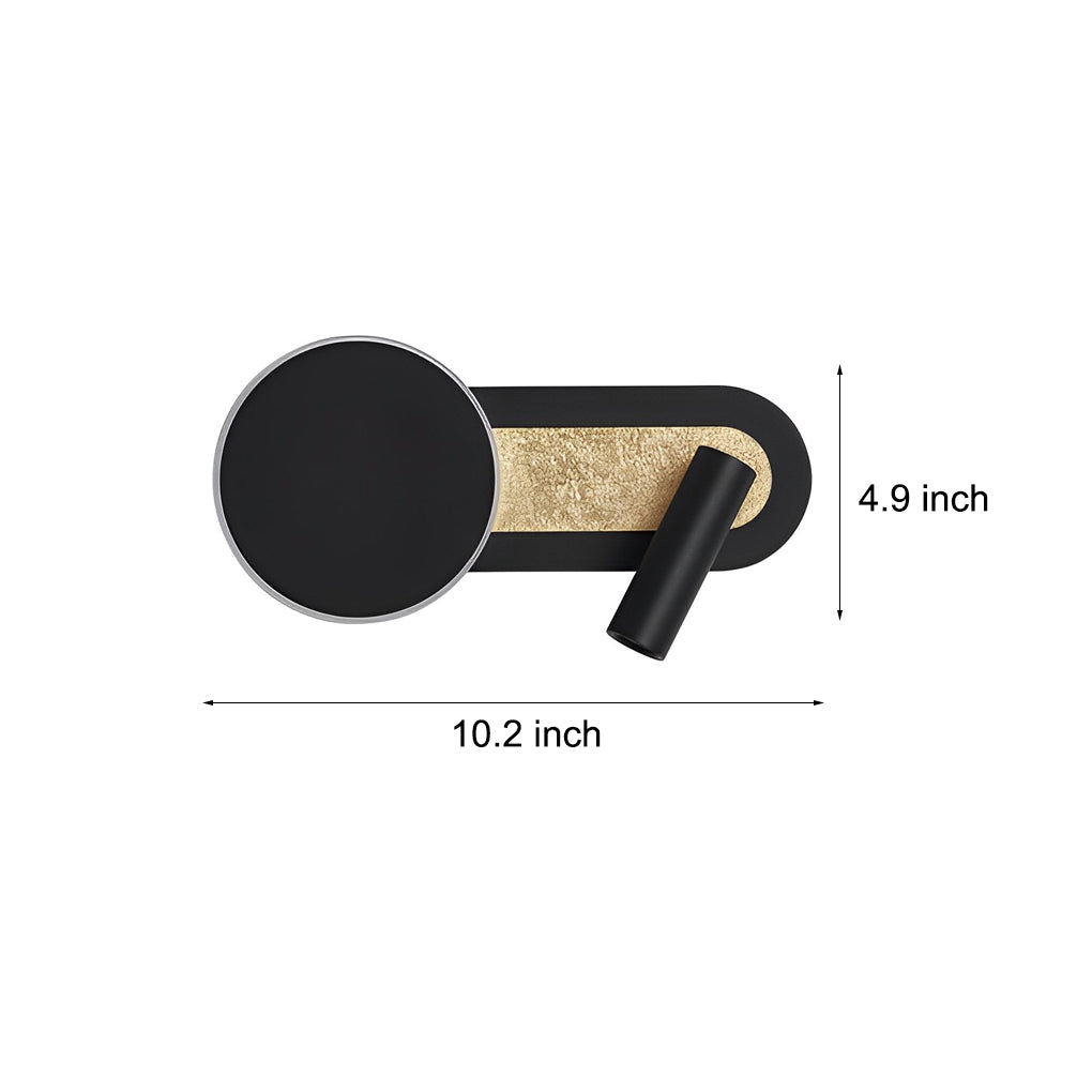 Adjustable Round LED Wall Spotlight — Aluminum & Acrylic, 5W + 3W, Dual Switch, 10.2" Wide