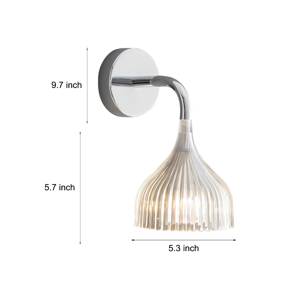 Pleated Iron Wall Sconce — White, Transparent, or Yellow, E14 5W, Modern Retro