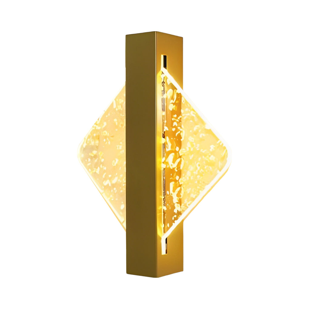 Round, Square, and Semicircle LED Wall Sconce — Acrylic, Hardwired, Black or Gold, Modern Retro