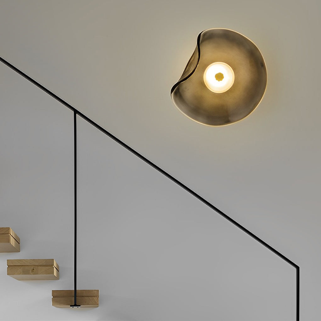Postmodern Irregular Round Glass Wall Sconce — 10" Diffused, Warm White 3000K, Brown / Smoke Gray / Light Purple