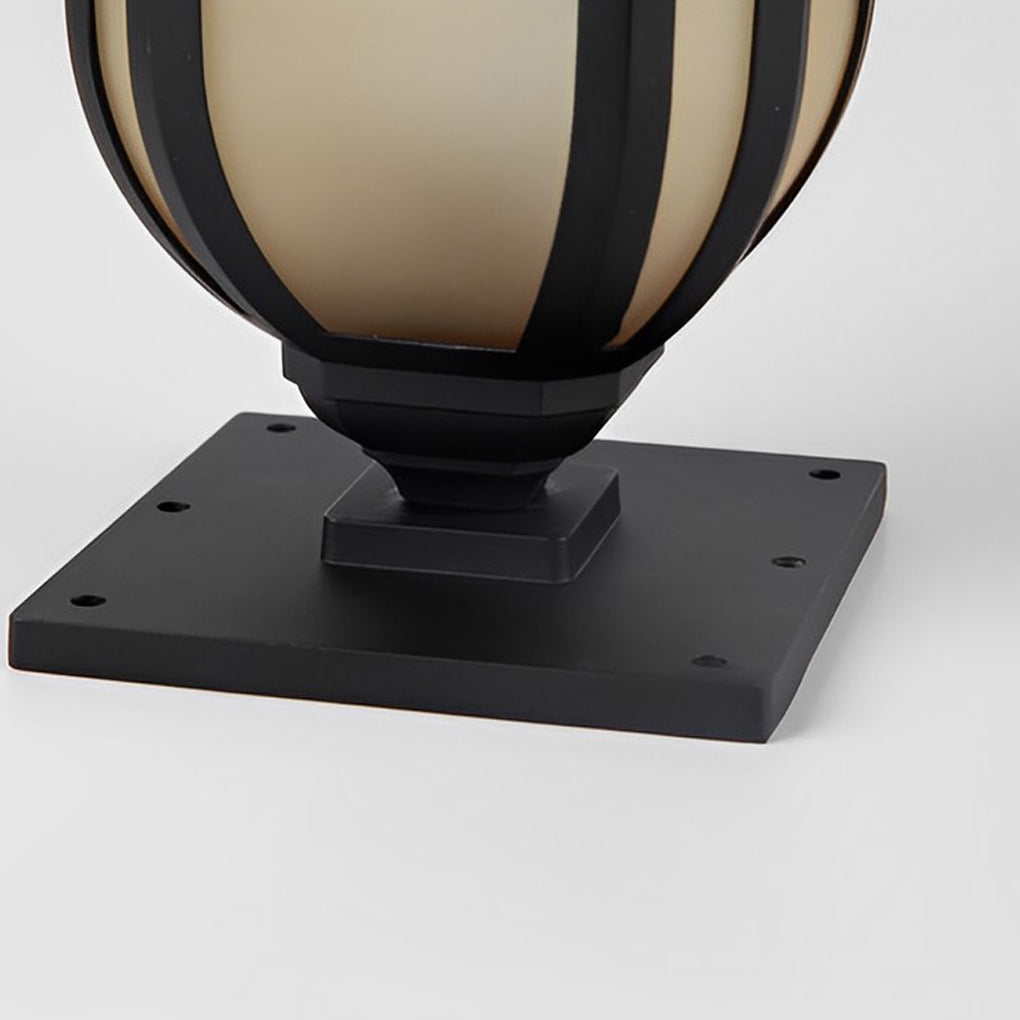 Retro Minimalist Outdoor Pillar Light — Aluminum Alloy and Glass, IP33 Waterproof, 3000K Warm White