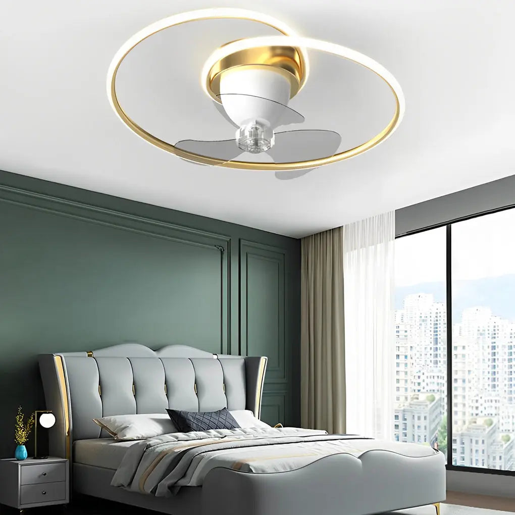 Modern Ceiling Fan Light with Smart 360° Rotation, LED Stepless Dimming, and Timing Features Luxe