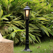 Traditional Black Outdoor Post Light — Die-Cast Aluminum and Glass, E27, Waterproof, 31" H
