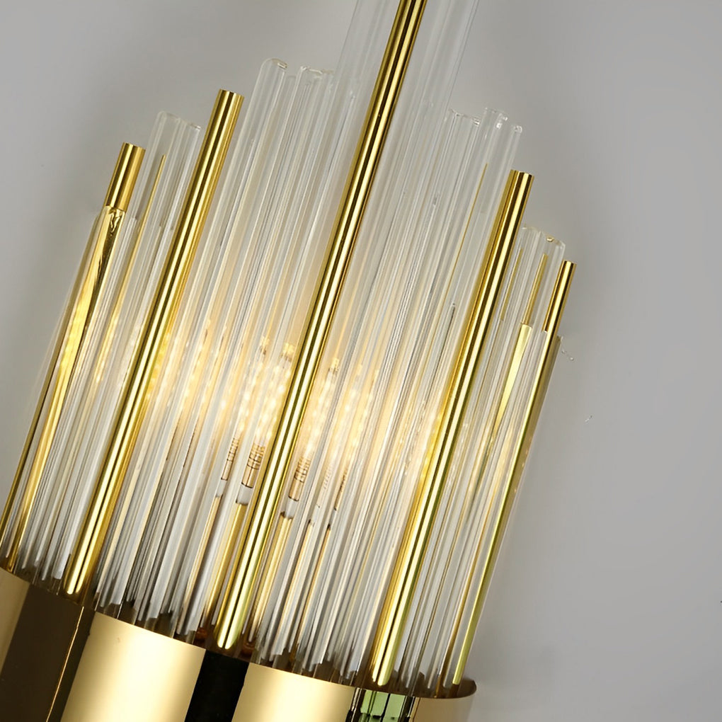 Postmodern Crystal Rod Up/Down Wall Sconce — Stainless Steel, Three-Step Dimming, 3000K/4500K/6000K, Hardwired