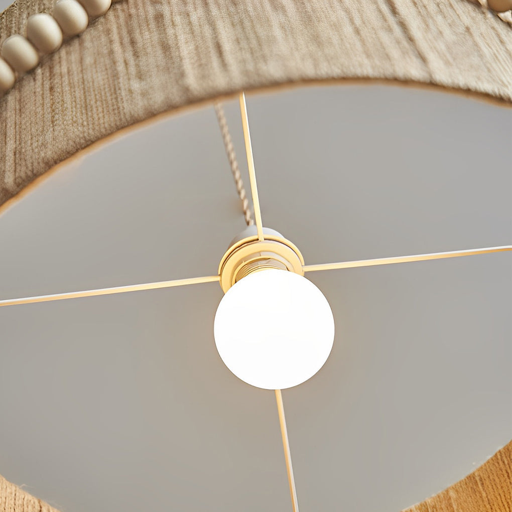 Bohemian Pendant Chandelier — Hemp Rope, Wood Beads and Tassels, E27, 16" or 20" Diameter