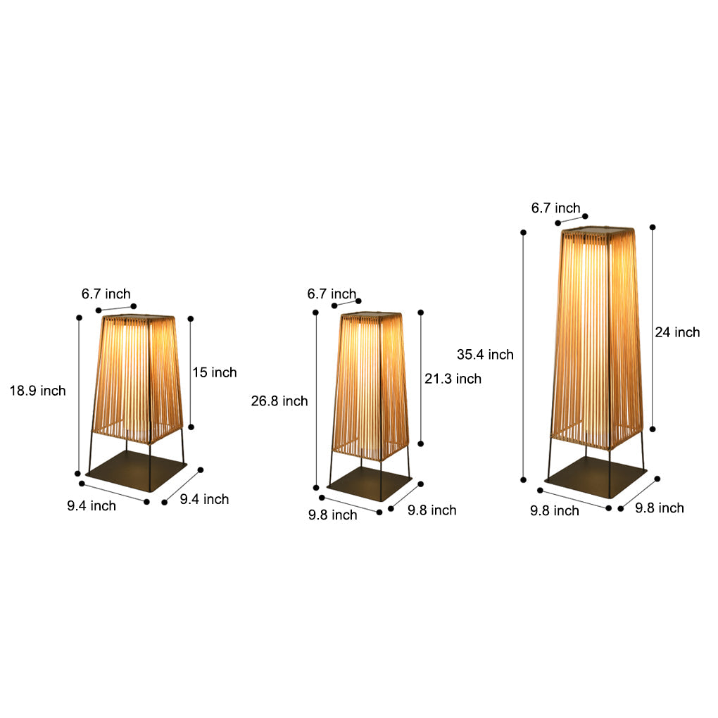 Outdoor Solar Floor Lamp — Rubber Shade, Stainless Steel, 3000K, Solar / Hardwired, Waterproof