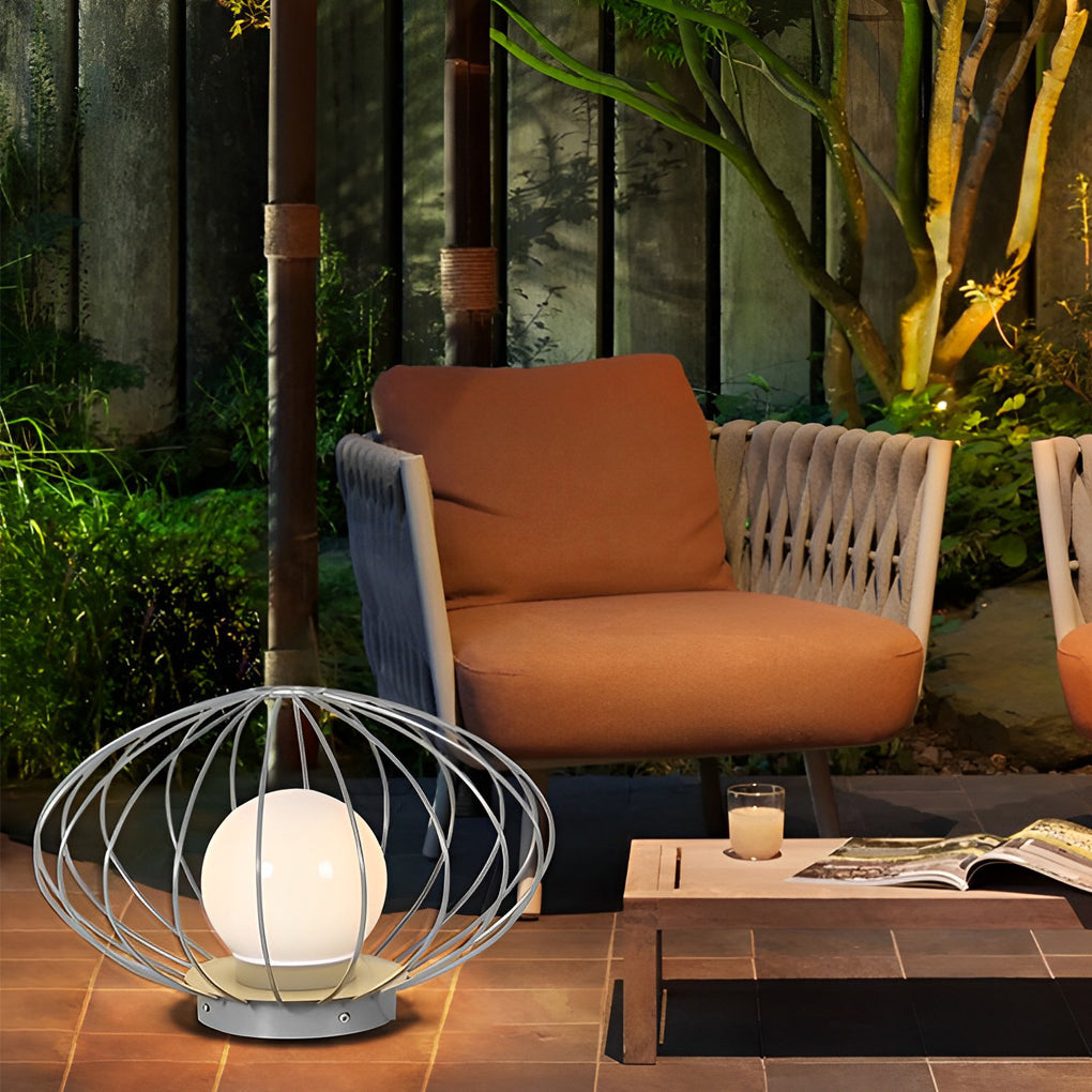 Mushroom Cage Outdoor Lawn Light — Galvanized Steel & Acrylic, 5W LED, IP65 Weatherproof, 3000K Warm White