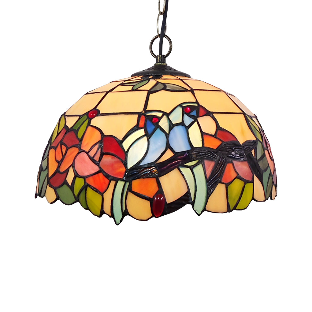 Baroque Mini Pendant Chandelier — Handmade Welded Colorful Glass, E27, 11.8" Diameter