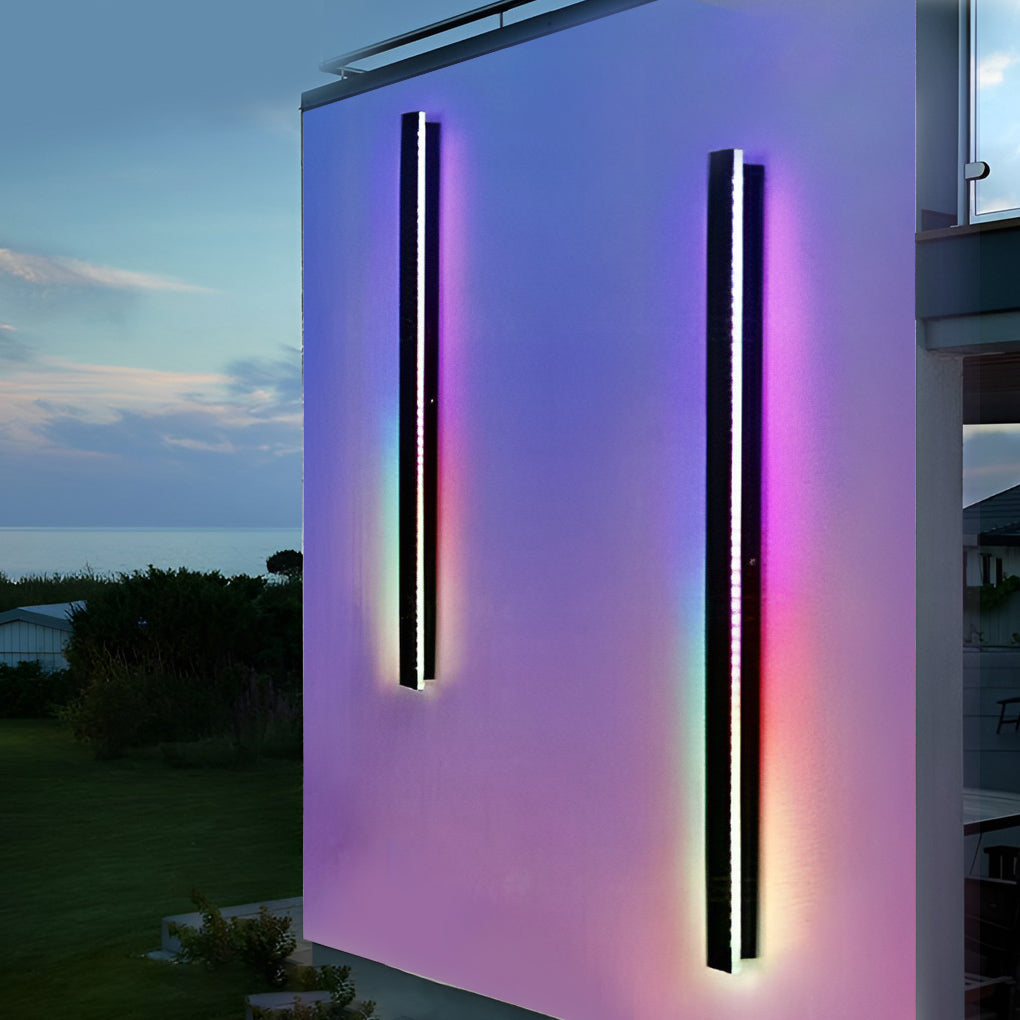 outdoor black long led linear wall lights led lighting solution