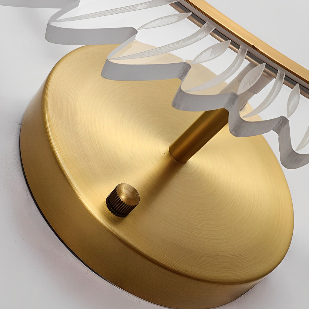 Postmodern Feather & Acrylic Leaf Wall Sconce — Copper, LED, Three-Step Dimming, 3000K / 4000K / 6000K