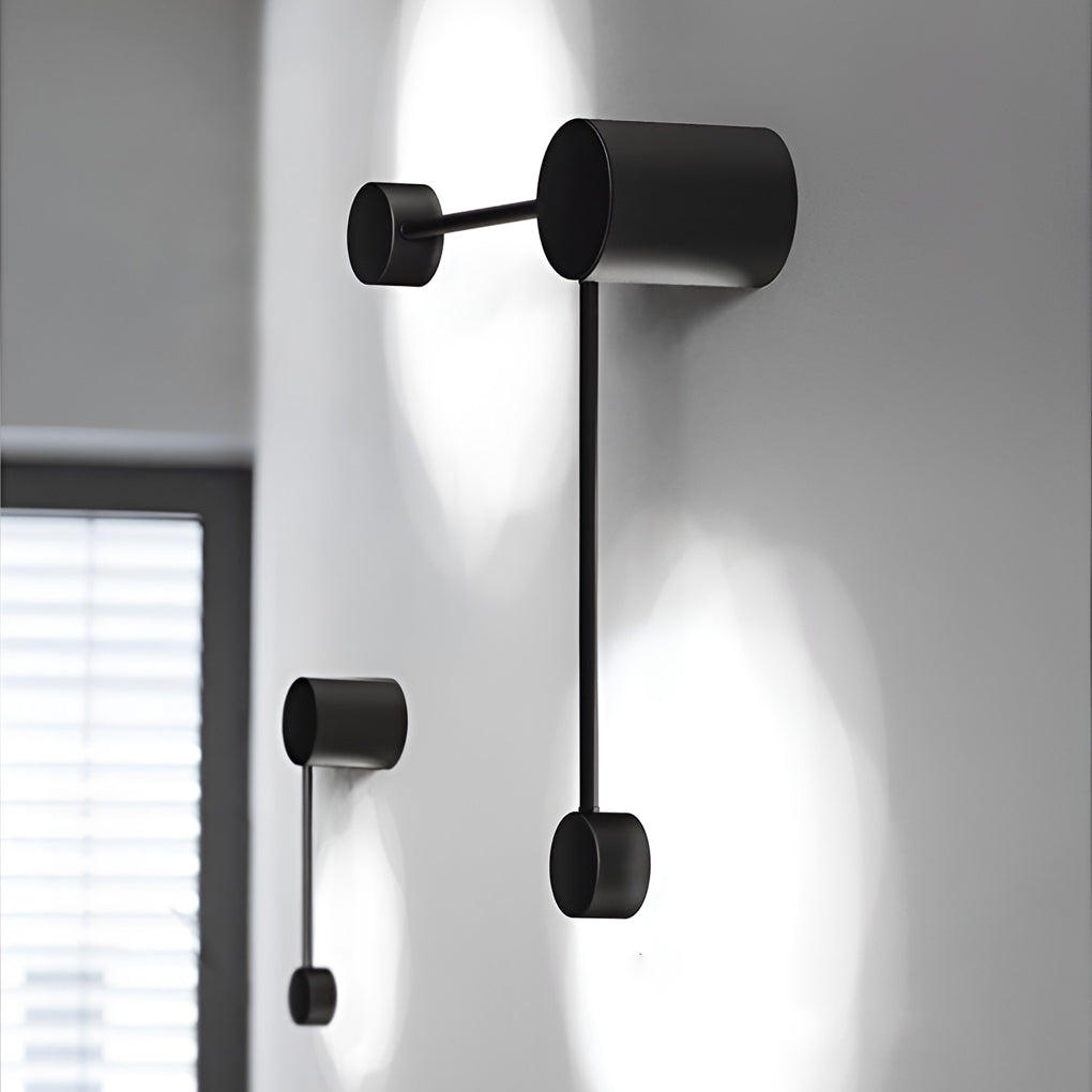 Round Linear LED Wall Sconce — Black Aluminum, Warm White / 6000K, Straight or Right-Angle