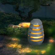 Egg-Shaped Outdoor LED Lawn Light — Resin & Acrylic, IP54 Waterproof, E27, 3000K Warm White