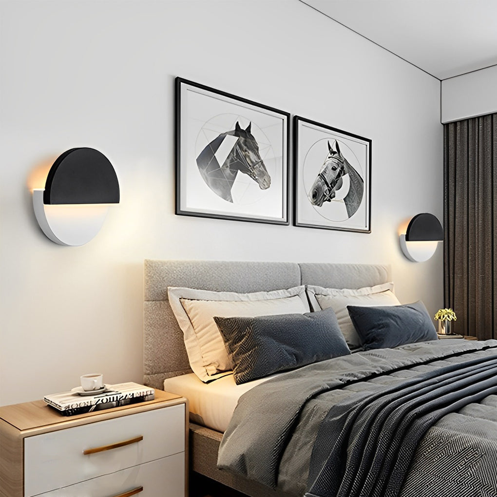 350° Rotatable LED Wall Sconce — Black ABS and Acrylic, 10W Warm White, 9" Minimalist