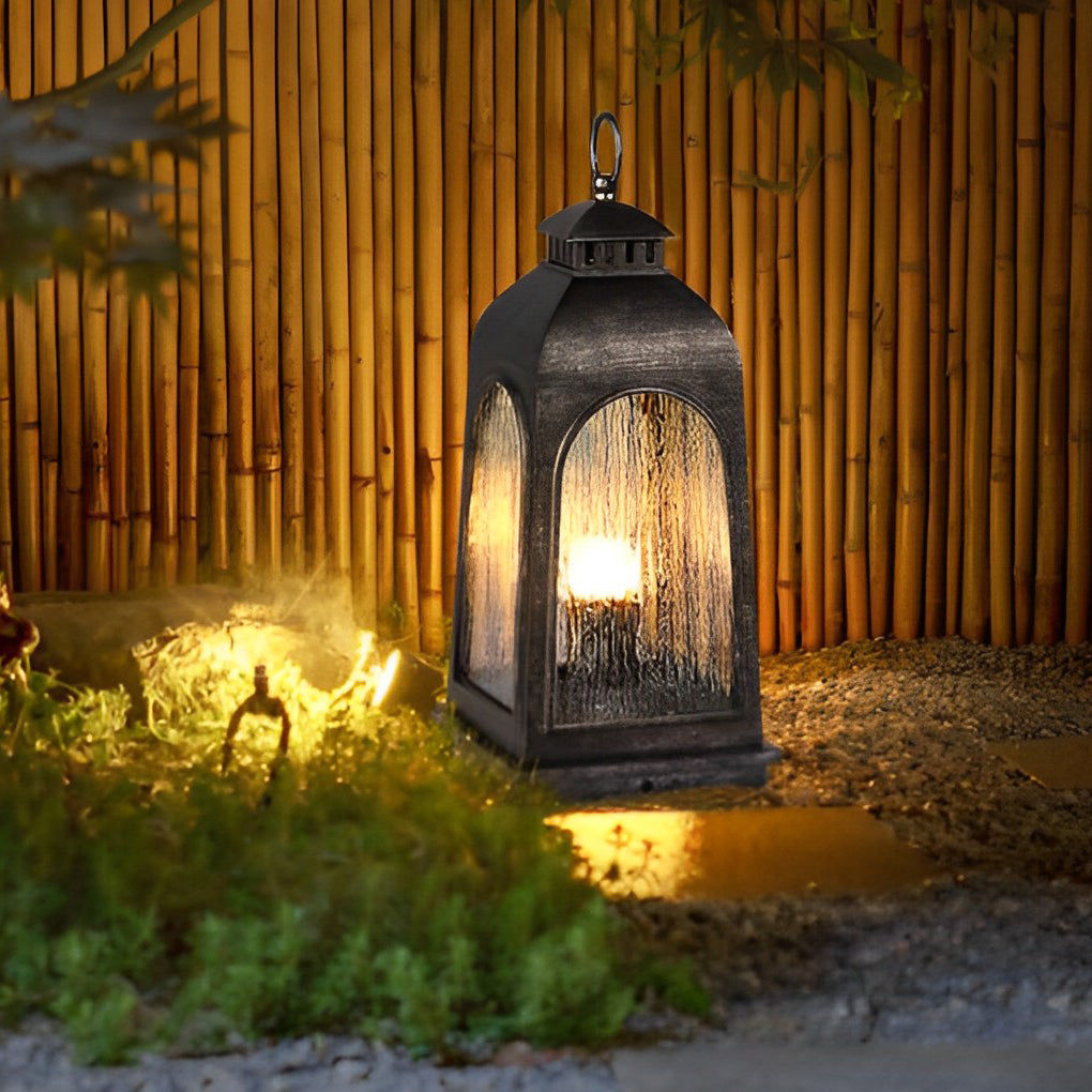 Portable Outdoor Floor Lantern — Stainless Steel, Frosted PC, LED 3000K, Retro Mid-Century Modern