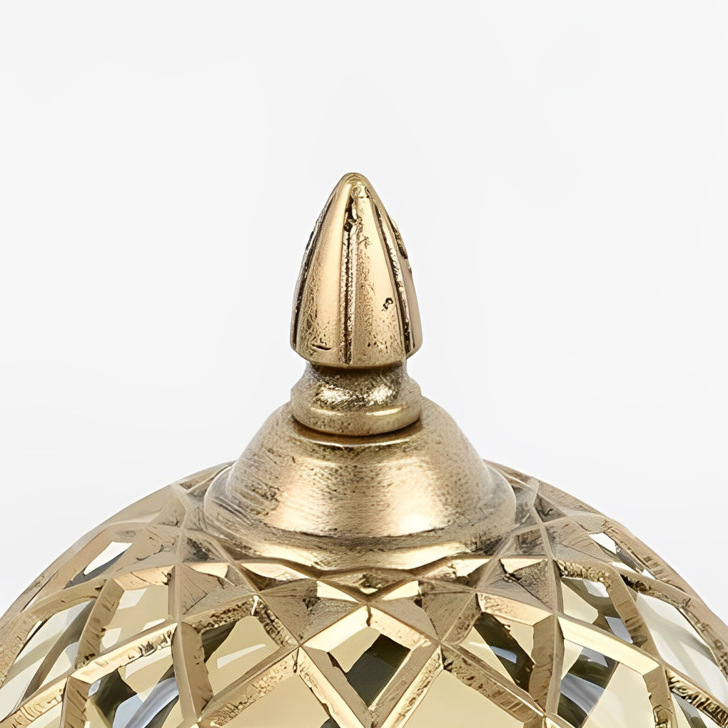Round Ball Outdoor Fence Post Light — Aluminum and Glass, LED, IP54 Waterproof, Black or Bronze
