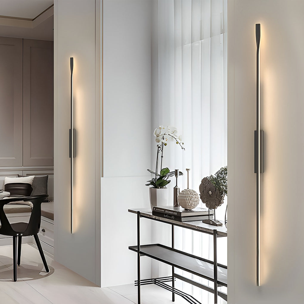 Modern Minimalist Linear Wall Sconce — Black Iron, LED, 10W–19W, 23.6" to 47.2"