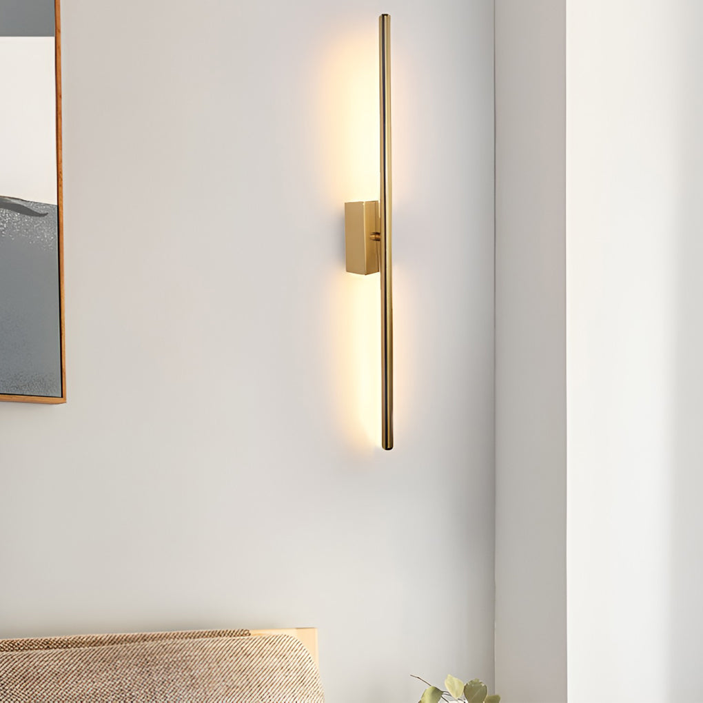 Linear LED Wall Sconce — Electroplated Iron, Black or Gold, 24"/31"/39" Modern