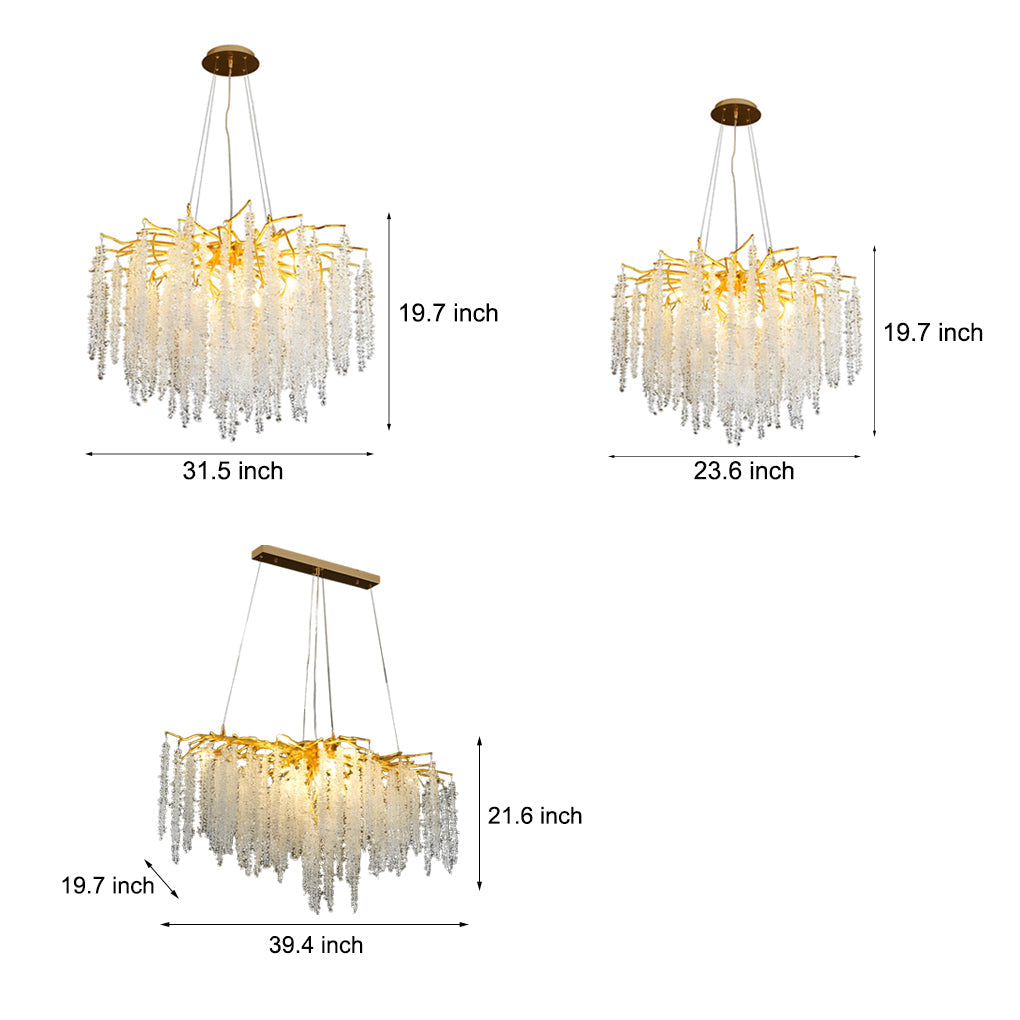 Branching Crystal Chandelier — Aluminum, G9, 3-Step Dimming (3000K/4500K/6000K), 8- or 10-Light