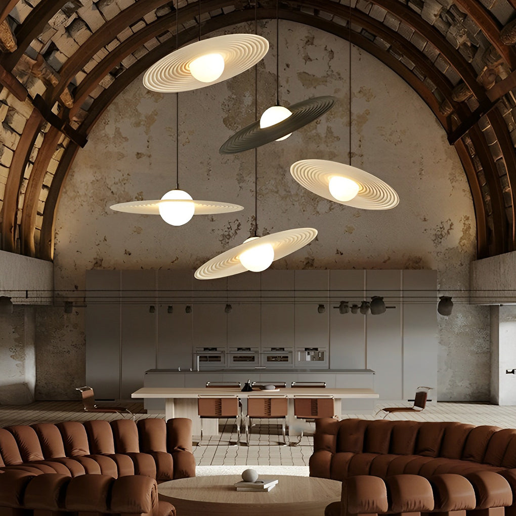 Modern Round LED Pendant Chandelier — Aluminum & Iron, 3000K Warm White, RA90, 12" or 18"