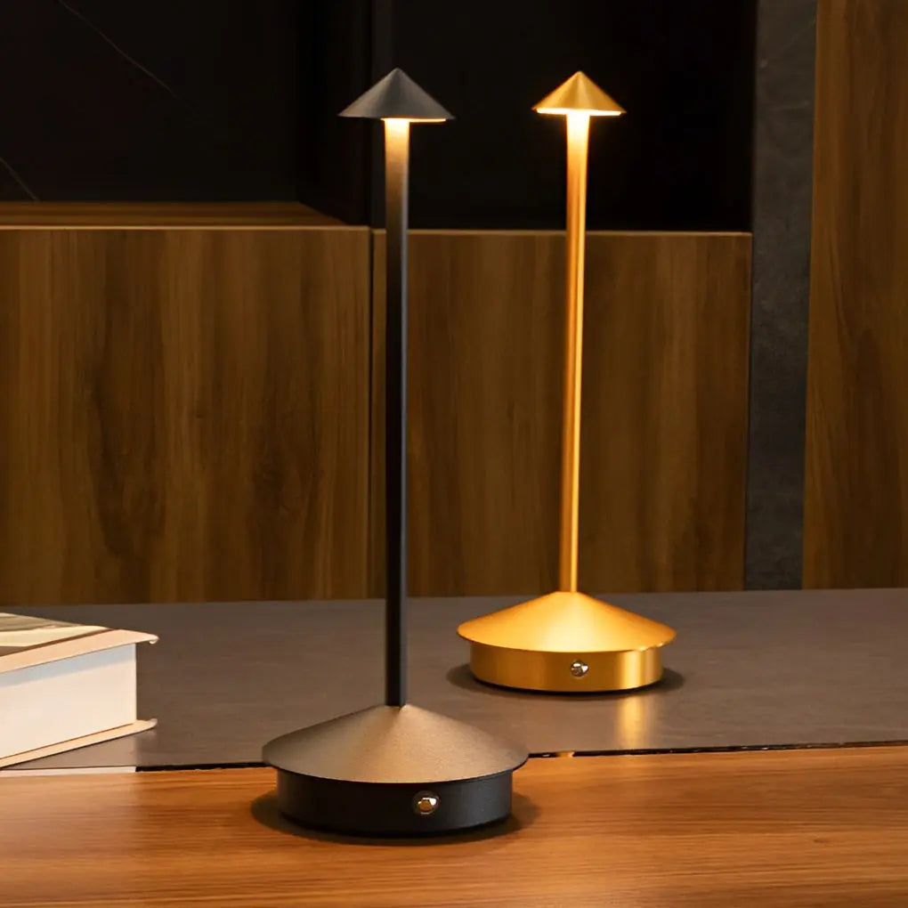 11.41-Inch Cordless Cute Mushroom Top Pina Table Lamp Luxe