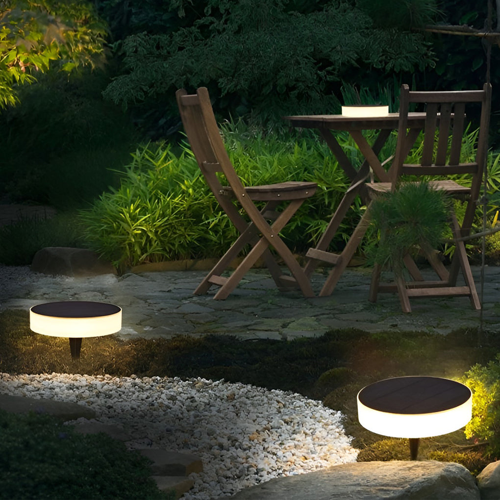 Seamless Solar Disk Ground Light — PC, LED, Warm White / Daylight, 8–11 Hr Runtime, Round or Square
