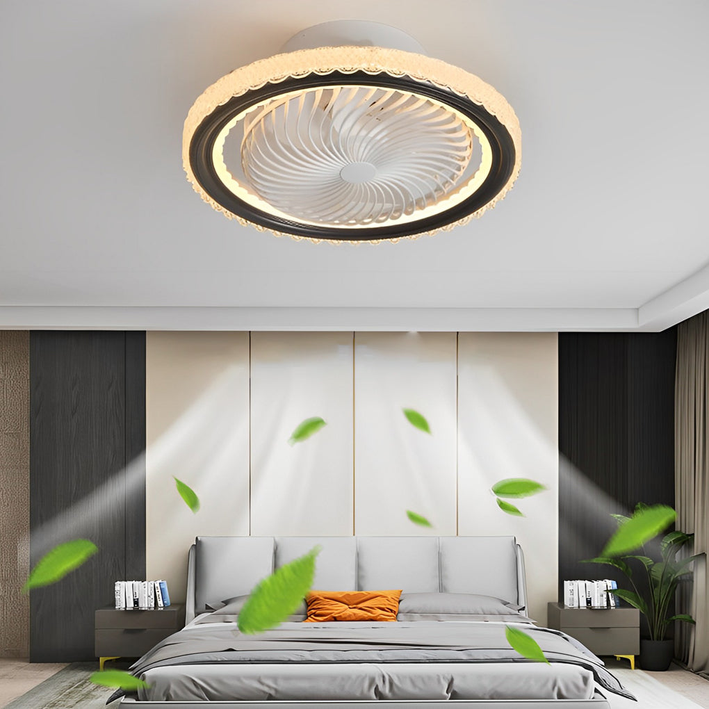 Adjustable Bladeless Ceiling Fans with Round Mute Timing and 3-Step Dimming