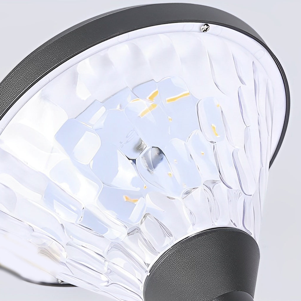 Modern Round Solar Post Cap Light — Black Aluminum, LED, RGB Colorful Gradient, IP65 Weatherproof