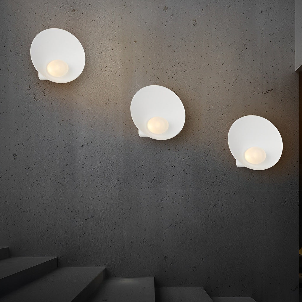 Round Diffused Wall Sconce — White Resin and Glass, G9, 9" Diameter, 3000K / 6000K