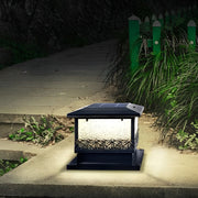 Modern Square Solar Fence Post Light — Black Metal, IP65 Weatherproof, 9.5–11 Hr Runtime