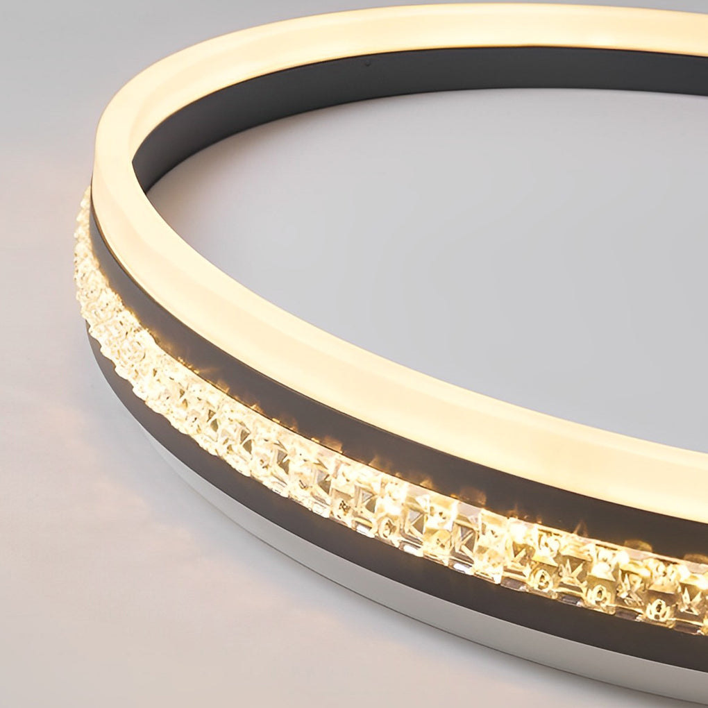 Modern Round or Square LED Flush Mount — Iron and Acrylic, 31W, Stepless Dimming with Remote Control