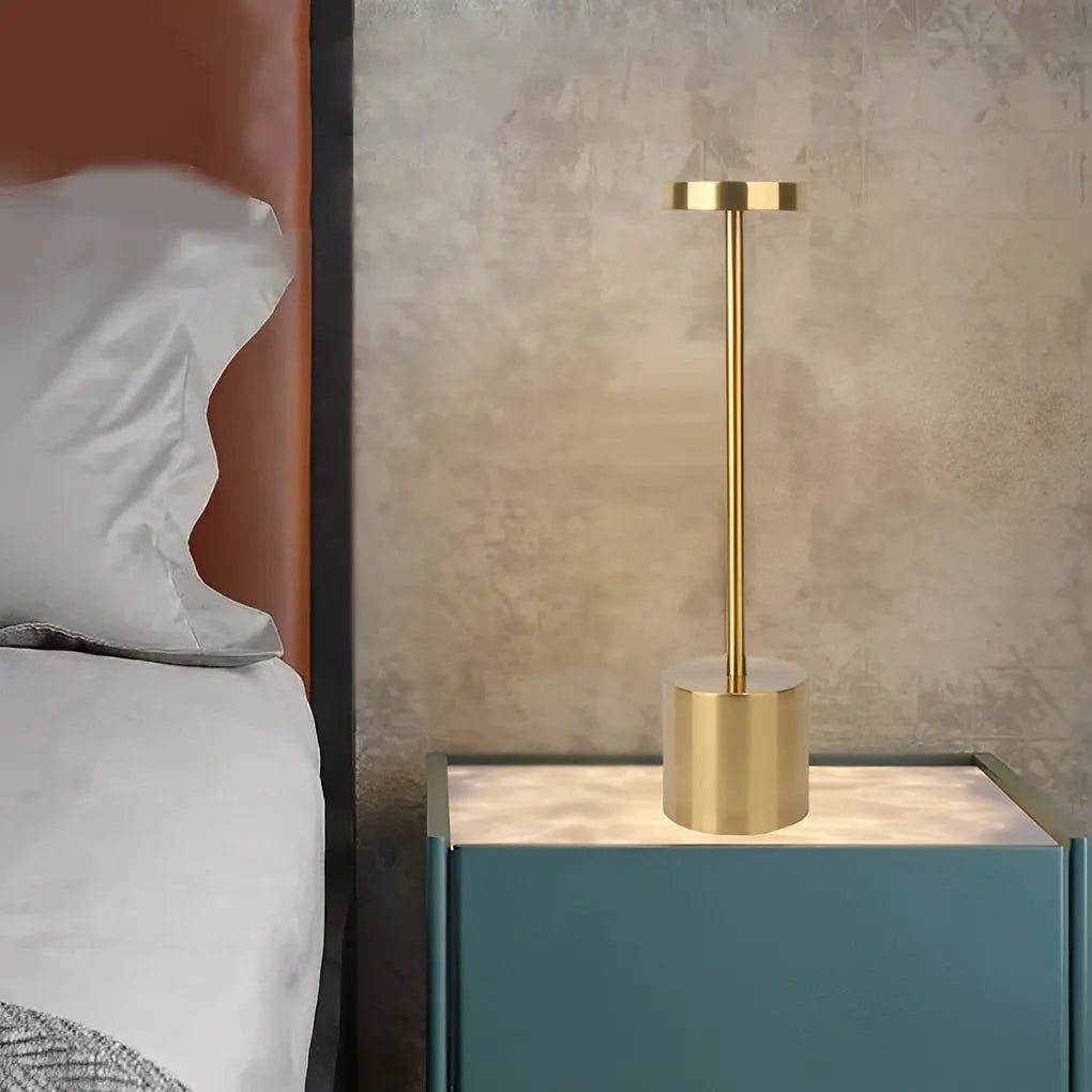 Modern Rechargeable Portable LED Rod Table Lamp - Cordless Design Luxe