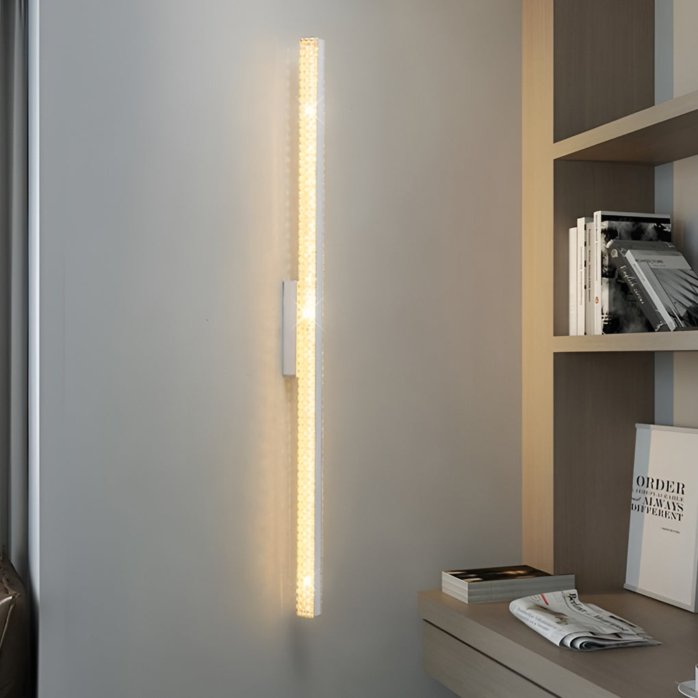 Sword Linear Wall Sconce — Acrylic, Iron, 41", 3-Step Dimming, Remote Control, Black / White / Gold