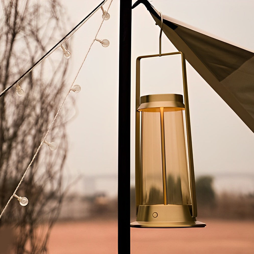 Rechargeable Portable LED Camping Lantern — USB 5V, Touch Dimming, IP55 Waterproof, 6000mAh, 4W, 6" × 14"