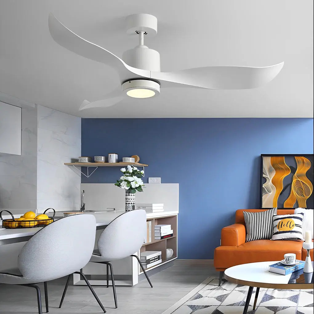 Nordic Ceiling Fan Lamp with 3 Silent Blades, Remote Control, and LED Lighting Luxe