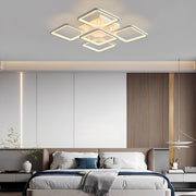 Modern Square LED Semi-Flush Mount — Iron and Acrylic, 5- or 8-Light, Remote Control, Stepless Dimming, 3000K–6000K
