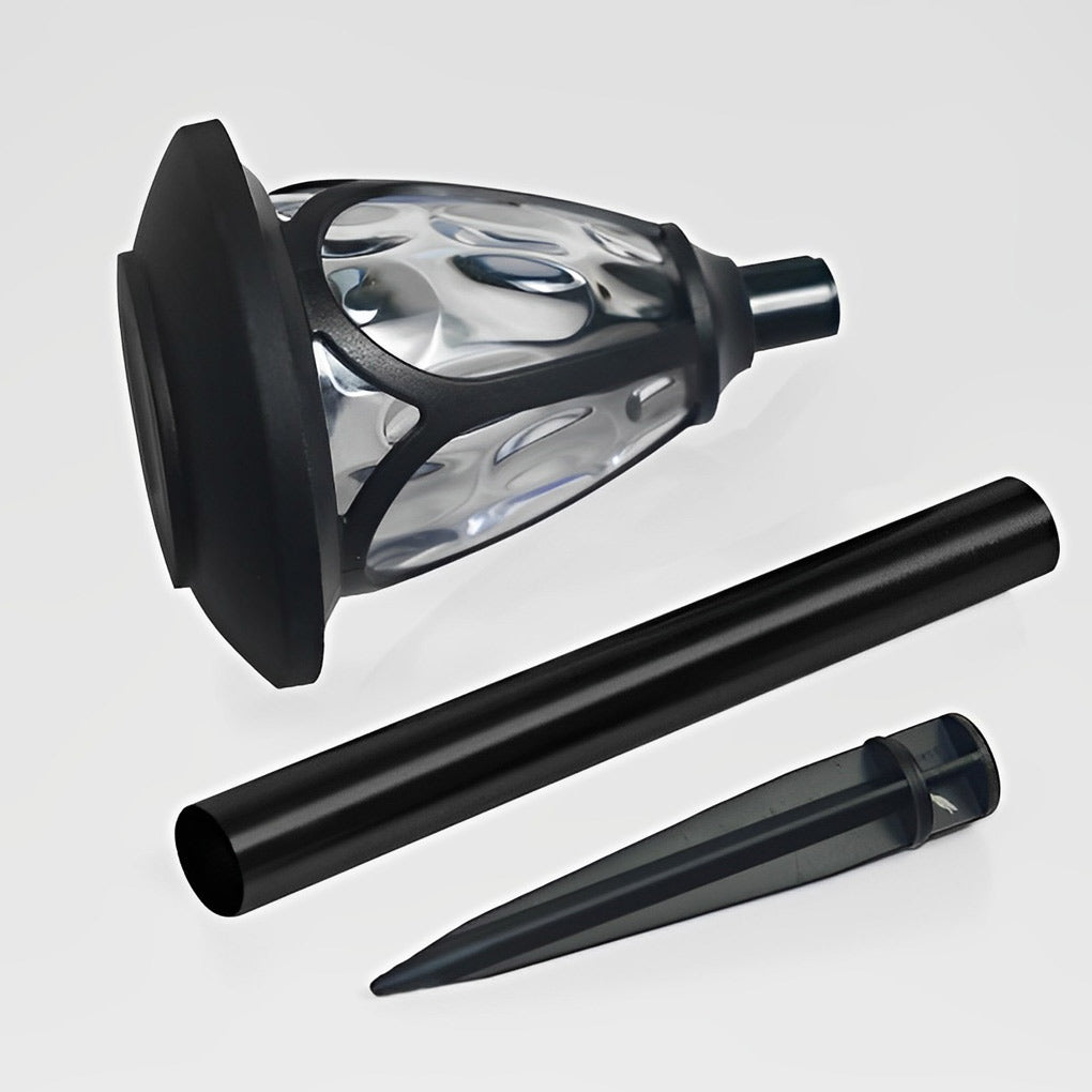 Black Solar LED Path Lights, Set of 2 — Opaque Glass Shades, Warm White 3000K, IP44, 4" x 16"